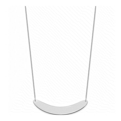 10K White Gold Curved Bar Necklace – view 2