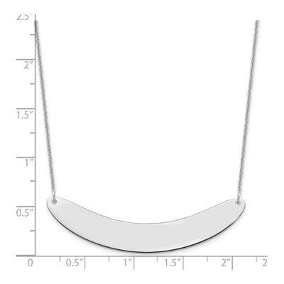10K White Gold Curved Bar Necklace – view 3