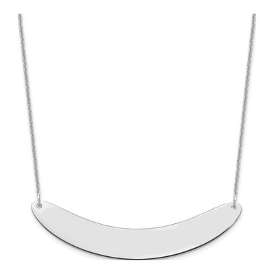 10K White Gold Curved Bar Necklace