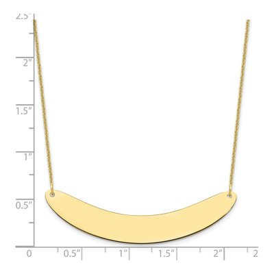 10K Yellow Gold Large Curved Bar Necklace – view 3