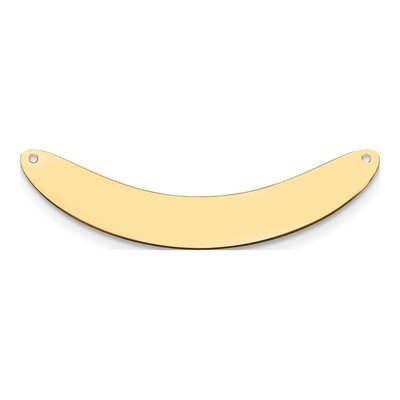 10K Yellow Gold Large Curved Blank Bar Finding