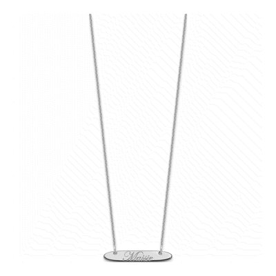 10K White Gold Personalized Bar Necklace – view 2