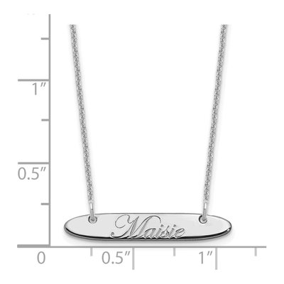 10K White Gold Personalized Bar Necklace – view 3