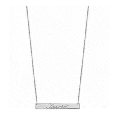 10K White Gold Personalized Bar Necklace – view 2