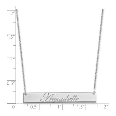10K White Gold Personalized Bar Necklace – view 3