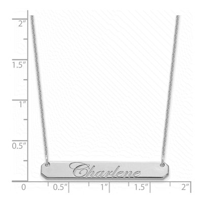 10K White Gold Personalized Bar Necklace – view 3