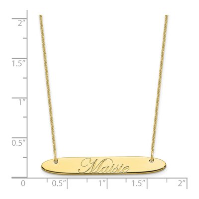 10K Yellow Gold Personalized Oblong Bar Necklace – view 3