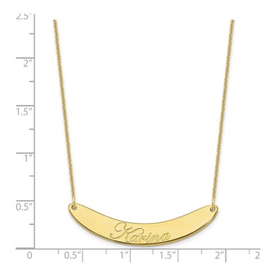 10K Yellow Gold Personalized Script Bar Necklace – view 3