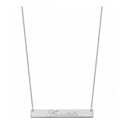 10K White Gold Personalized Bar Name Necklace – view 2