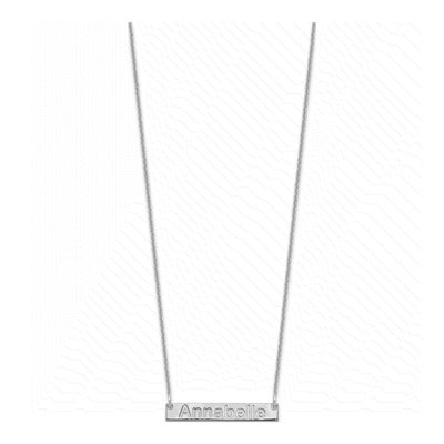 10K White Gold Personalized Bar Necklace – view 2