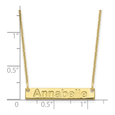 10K Yellow Gold Personalized Bar Name Necklace – view 3