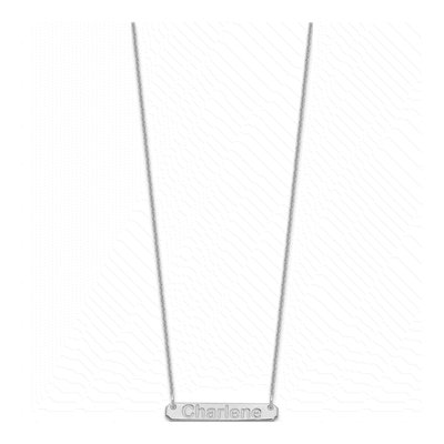 10K White Gold Personalized Bar Necklace – view 2