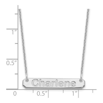 10K White Gold Personalized Bar Necklace – view 3