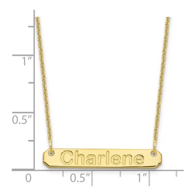 10K Yellow Gold Personalized Bar Necklace – view 3