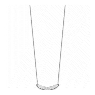 10K White Gold Personalized Curved Bar Necklace – view 2