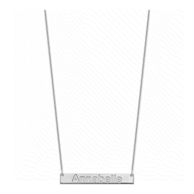 10K White Gold Personalized Bar Necklace – view 2