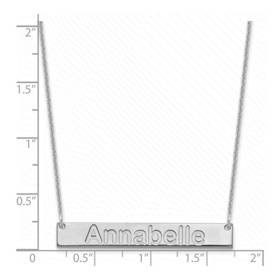 10K White Gold Personalized Bar Necklace – view 3