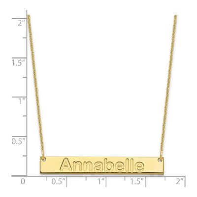 10K Yellow Gold Personalized Bar Necklace – view 3