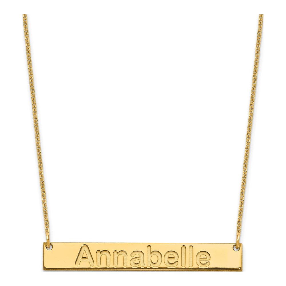 10K Yellow Gold Personalized Bar Necklace
