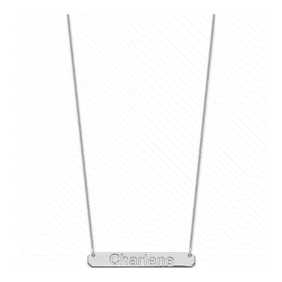 10K White Gold Personalized Bar Name Necklace – view 2