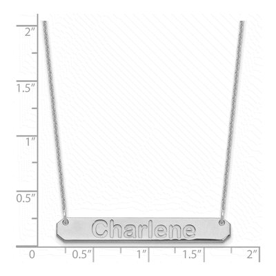 10K White Gold Personalized Bar Name Necklace – view 3