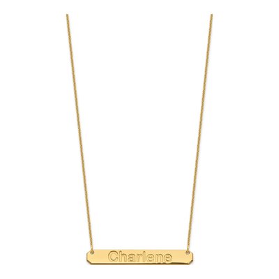 10K Yellow Gold Personalized Bar Necklace – view 2