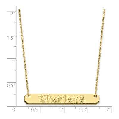 10K Yellow Gold Personalized Bar Necklace – view 3