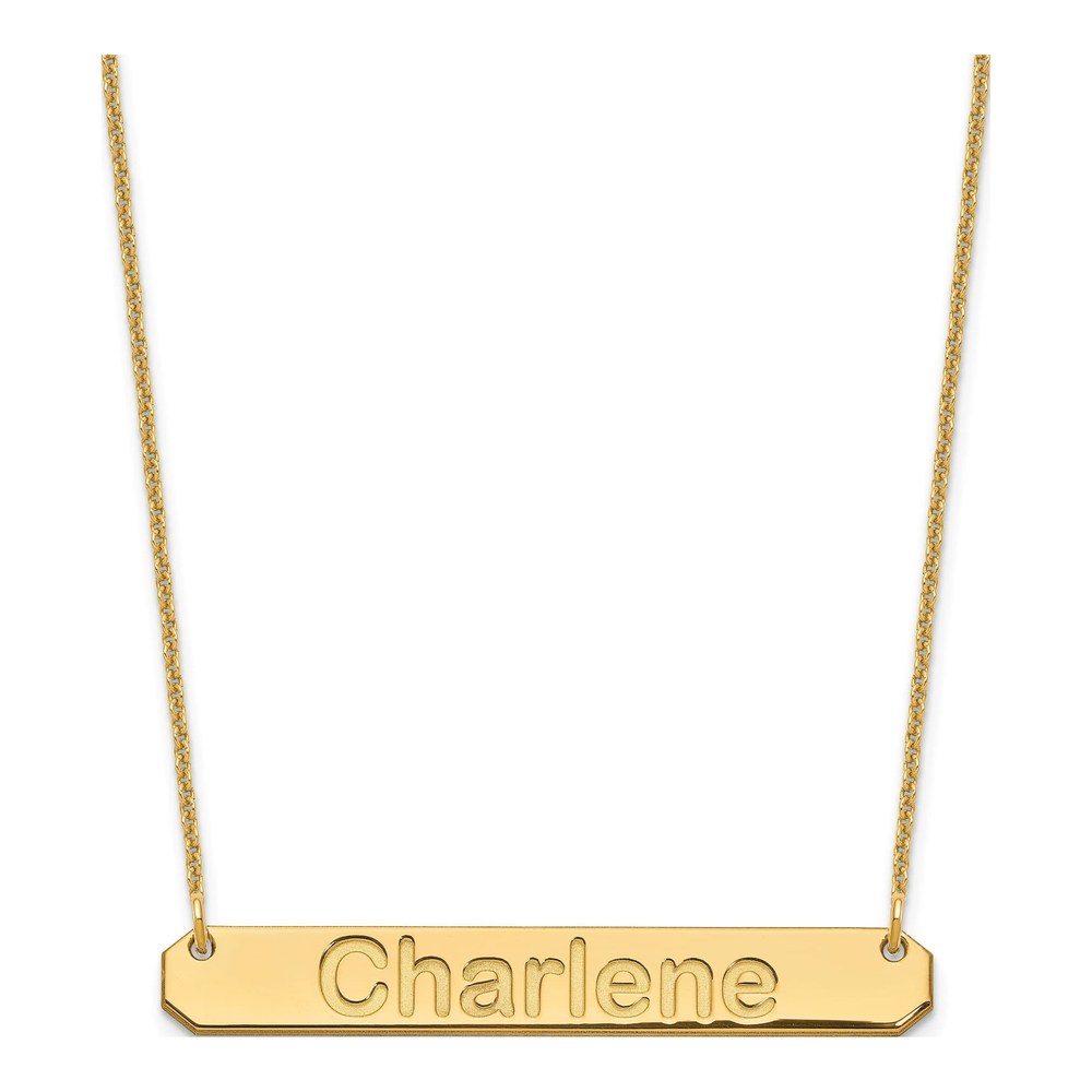 10K Yellow Gold Personalized Bar Necklace