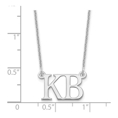 10K White Gold Large 2-Initial Necklace – view 3