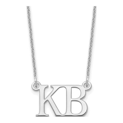 10K White Gold Large 2-Initial Necklace