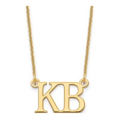 10K Yellow Gold Large 2-Initial Necklace