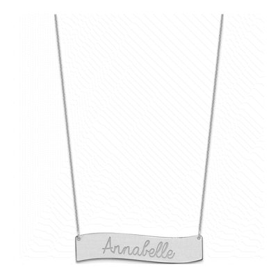 10K White Gold 'always My Heart' Bar Necklace – view 2