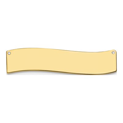 10K Yellow Gold Large Curved Blank Bar Finding