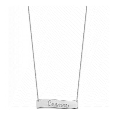 10K White Gold Always My Heart Bar Necklace – view 2