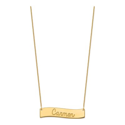 10K Yellow Gold 'Always In My Heart' Bar Necklace – view 2