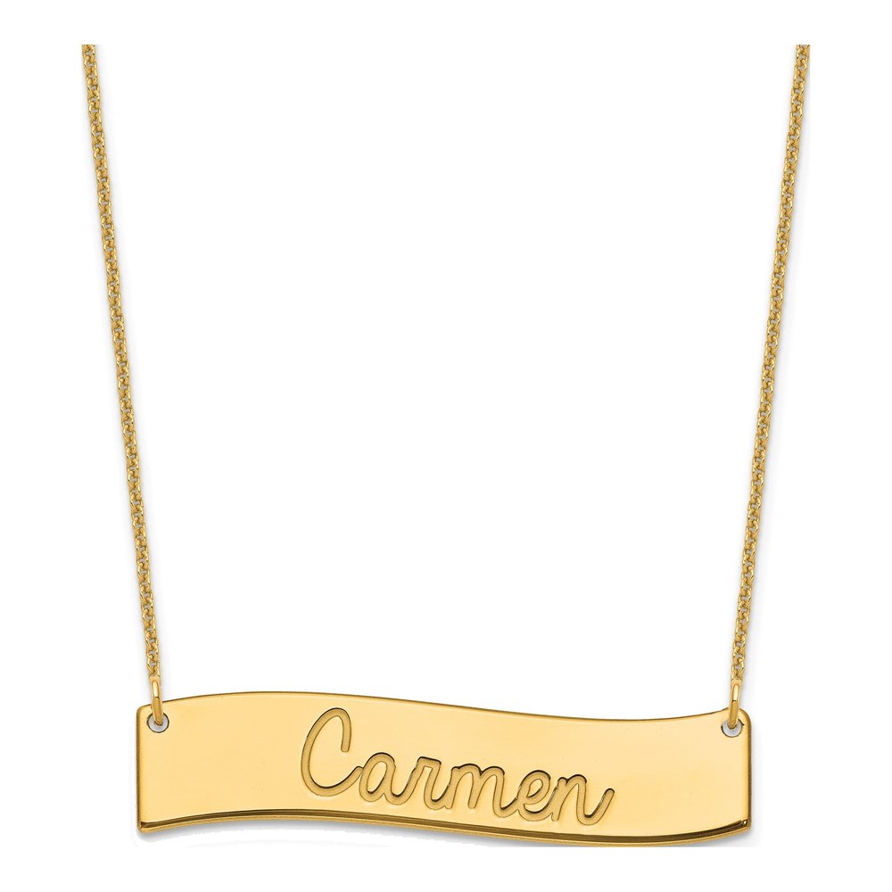 10K Yellow Gold 'Always In My Heart' Bar Necklace