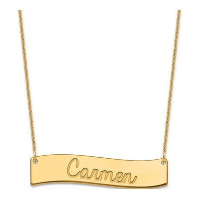 10K Yellow Gold 'Always In My Heart' Bar Necklace