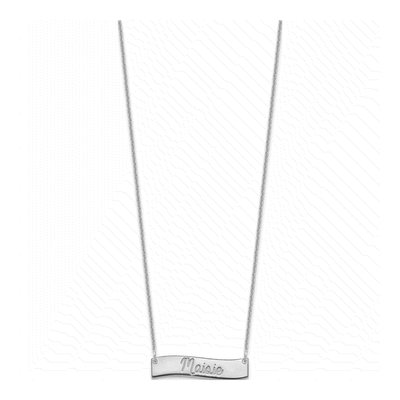 10K White Gold 'always My Heart' Bar Necklace – view 2