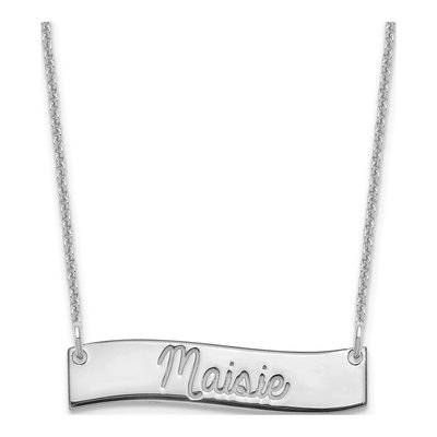 10K White Gold 'always My Heart' Bar Necklace