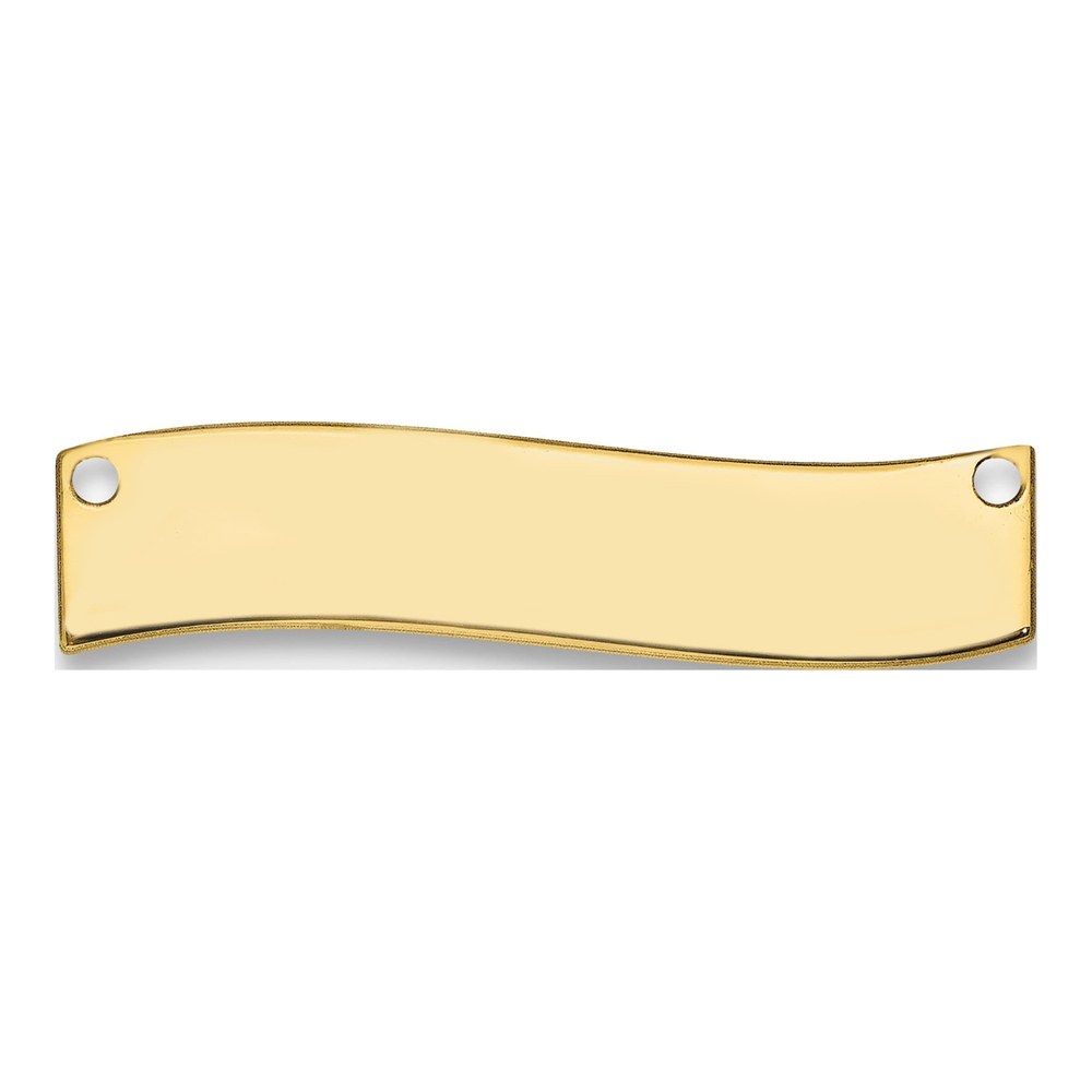 10K Yellow Gold Small Curved Blank Bar Finding