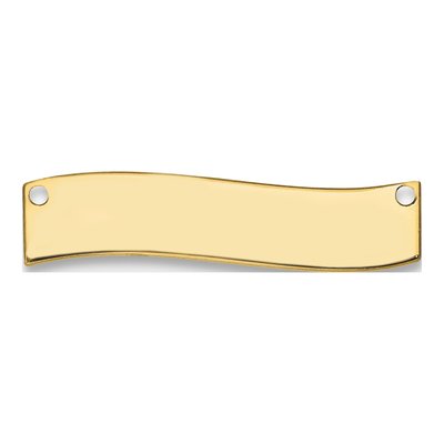 10K Yellow Gold Small Curved Blank Bar Finding