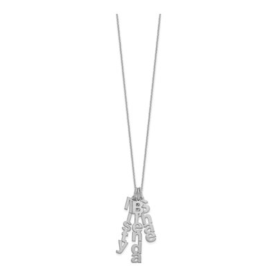 10K White Gold 3-Name Necklace – view 2