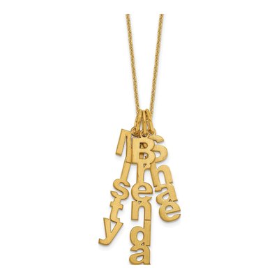 10K Yellow Gold Personalized 3-Name Necklace