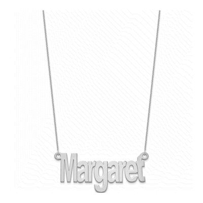 10K White Gold Personalized Name Plate Necklace – view 2