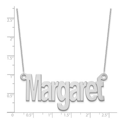 10K White Gold Personalized Name Plate Necklace – view 3