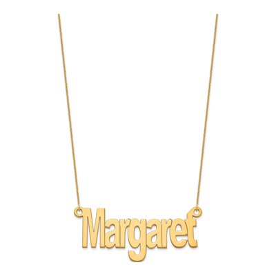 10K Yellow Gold Large Name Plate Necklace – view 2