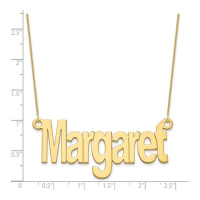 10K Yellow Gold Large Name Plate Necklace – view 3