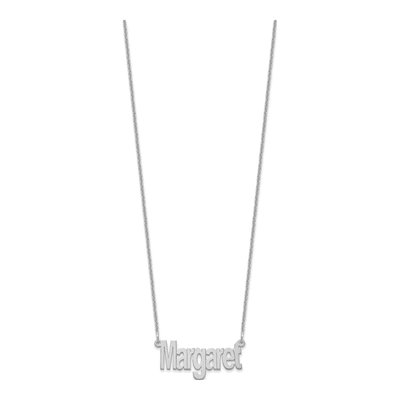 10K White Gold Small Personalized Name Plate Necklace – view 2