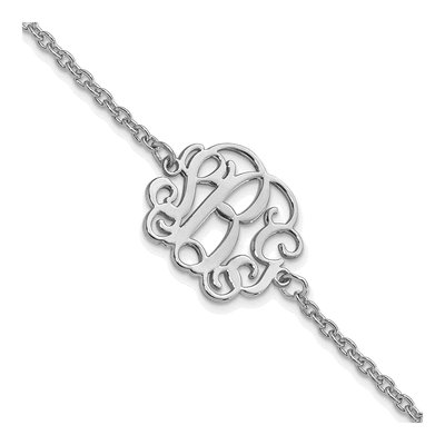 10K White Gold Personalized Monogram Bracelet