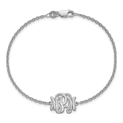 10K White Gold Personalized Monogram Bracelet – view 3